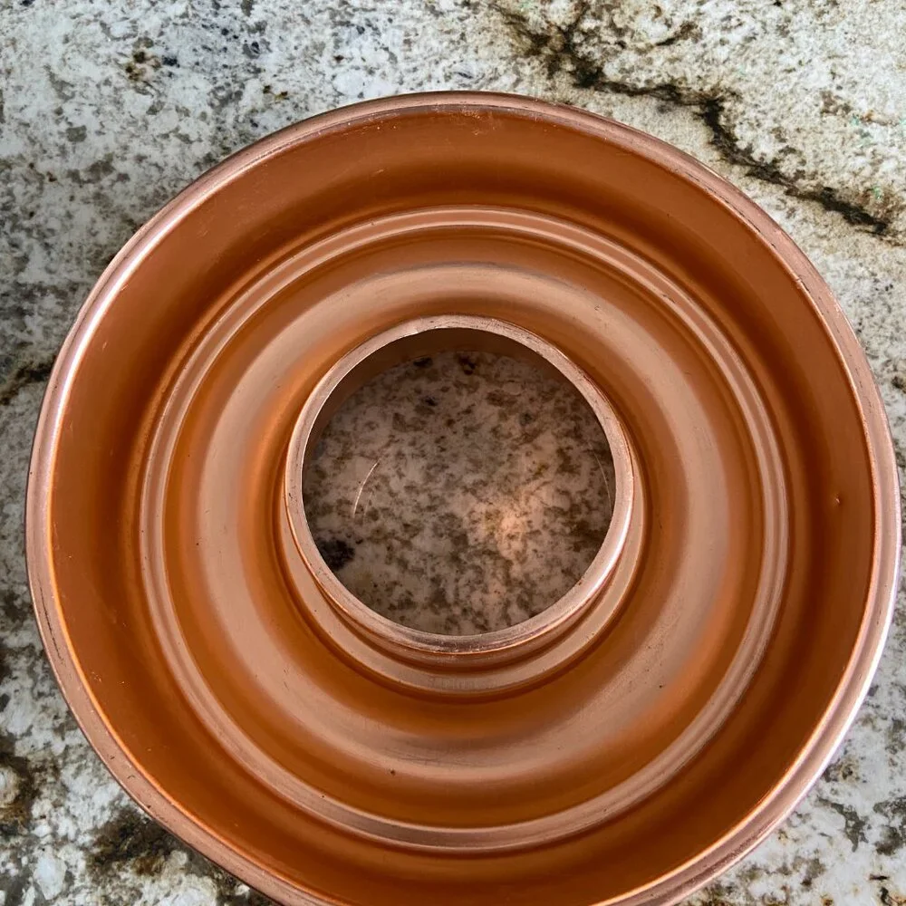 Vintage Aluminum Copper Anodized Gelatin Mold Pan 11” inches Wide 3” inches Tall